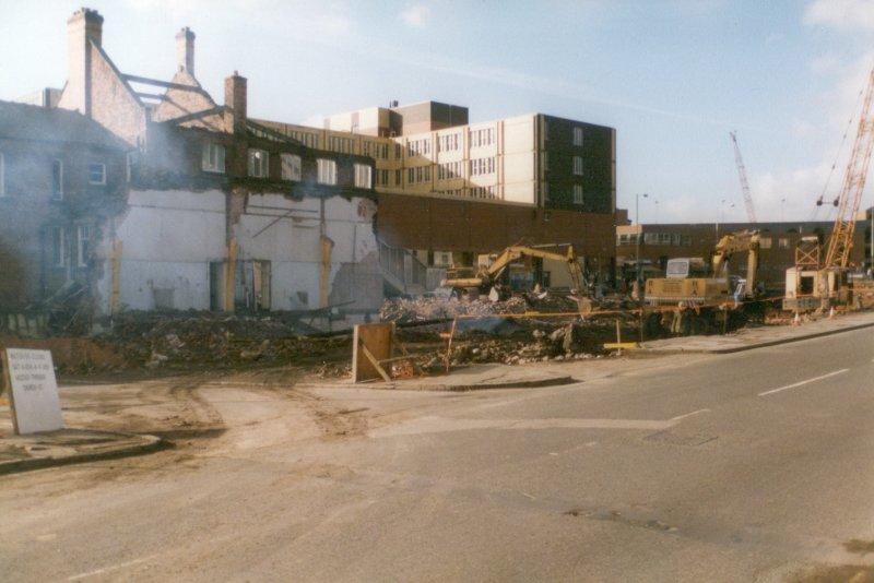 Demolition of Drill Hall. Demolition of Drill Hall.