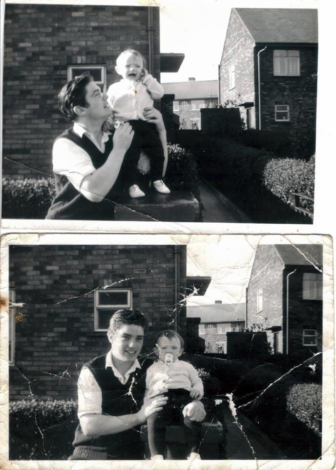 My brother Arthur with his baby Julie Edwards