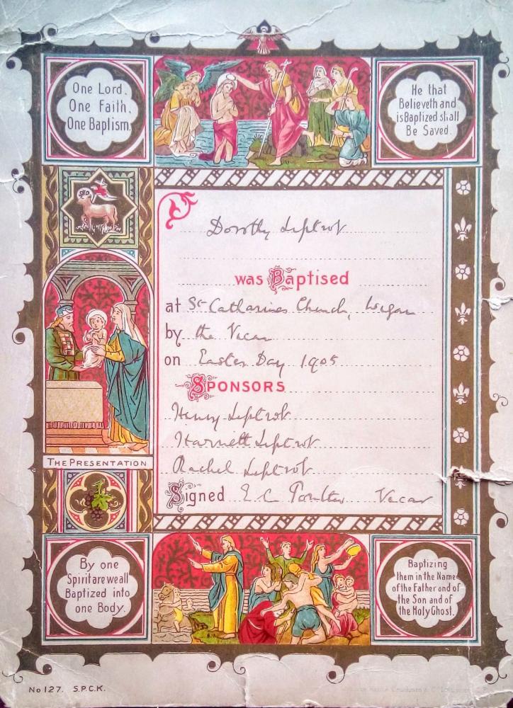 Illustrated Christening Card.