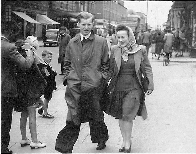 Mum and Dad in Blustery Blackpool late 1940s