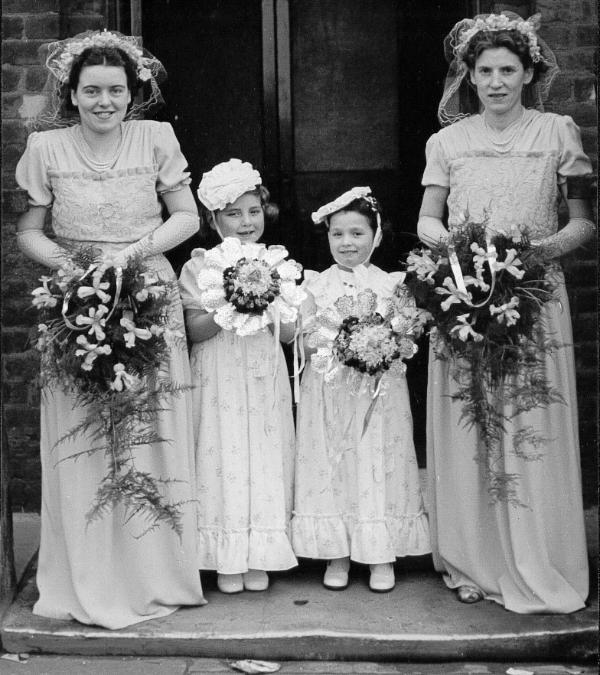 Annie Tattum, bridesmaid, 1950.