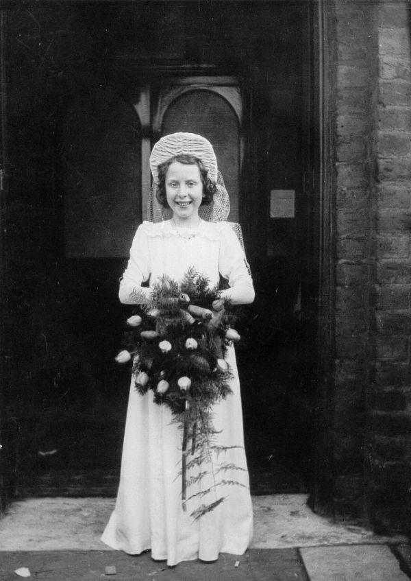 Brenda Tattum, bridesmaid, 1950.