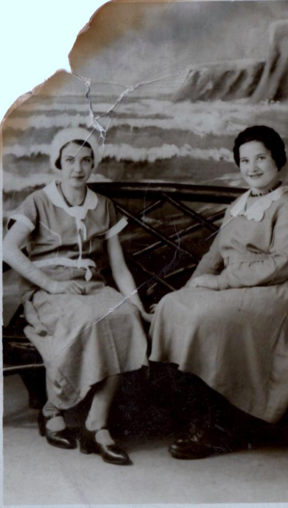 Nellie Harrington (nee Prescott with friend Florrie Partington