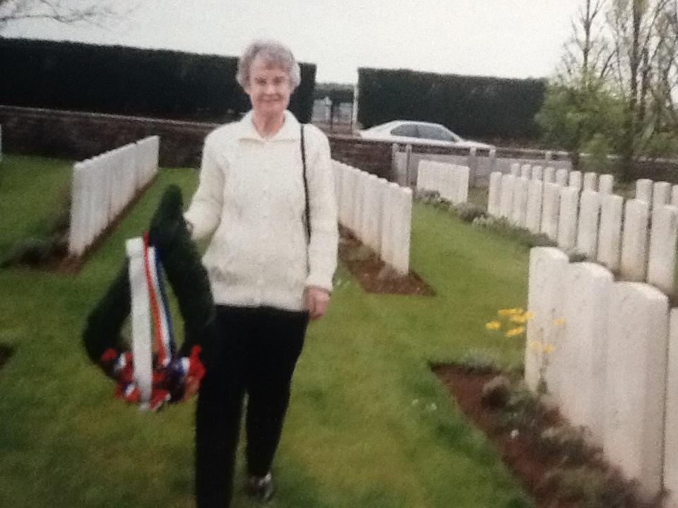 Thomas Woodcock Laying a wreath at grave