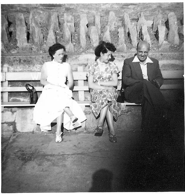 Mum, Aunty Edna and Uncle Southern on Holiday in Blackpool cc1955