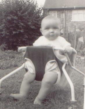 John in Dads back yard Bryn when he was a baby