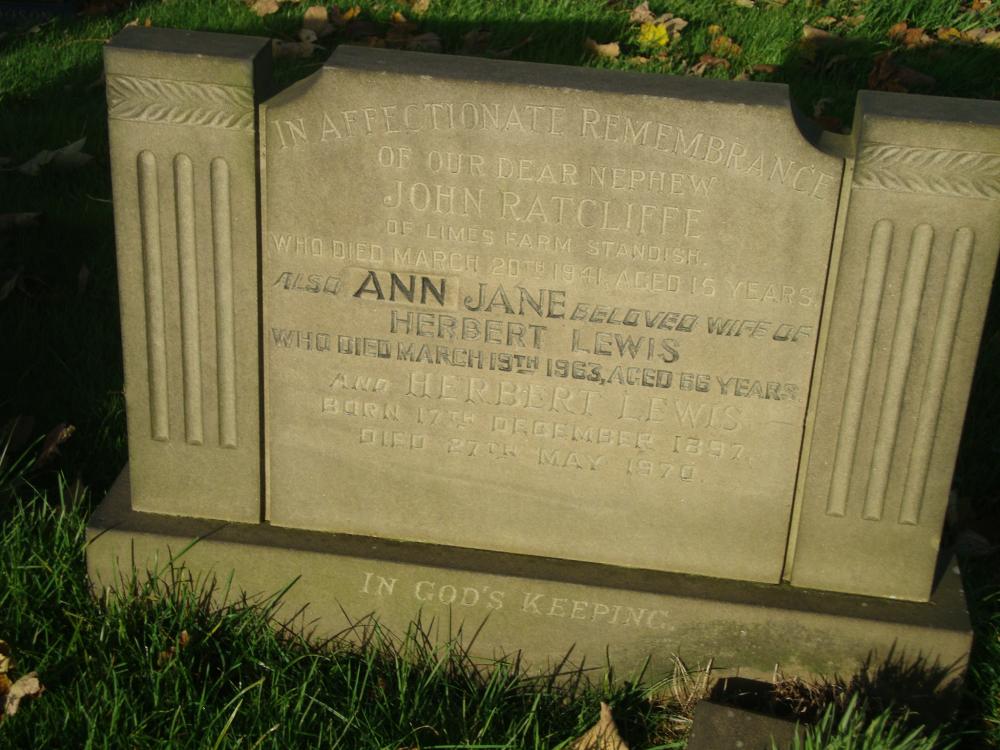 Grave of Lewis family members - The Limes