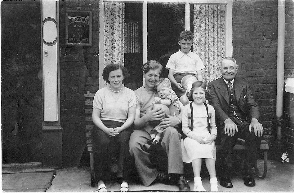 Doreen, Alan and John Hankin and Eileen Martin (from Scholes) on Holiday in Blackpool circa 1950