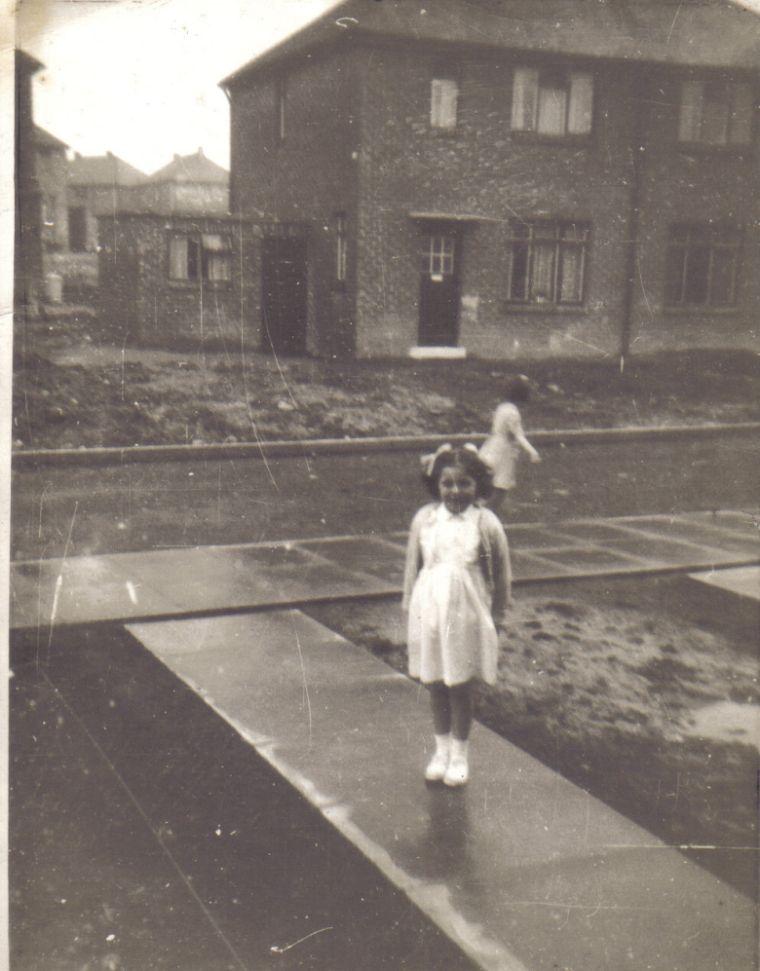 Carol Lloyd c1953 taken outside number 6 Kingsley Avenue.