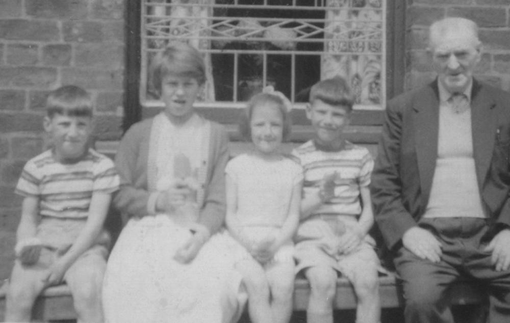 Us four kids with Grandad