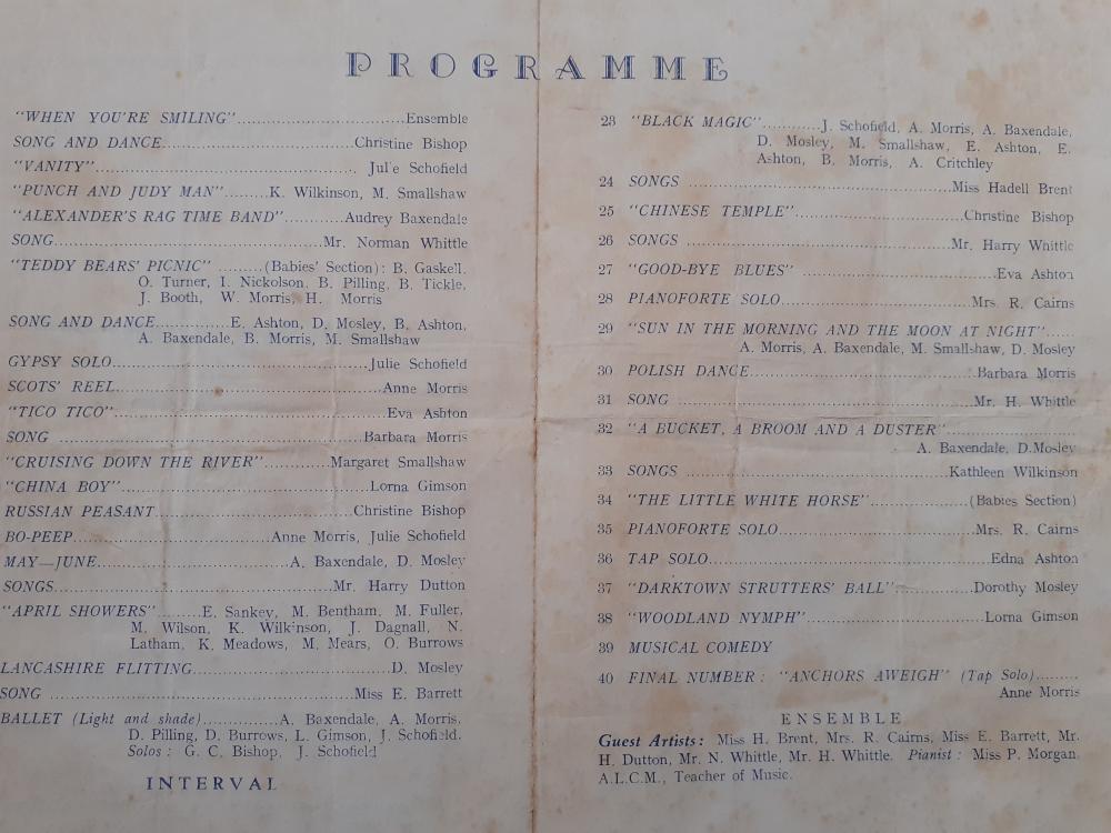 Show programme cast