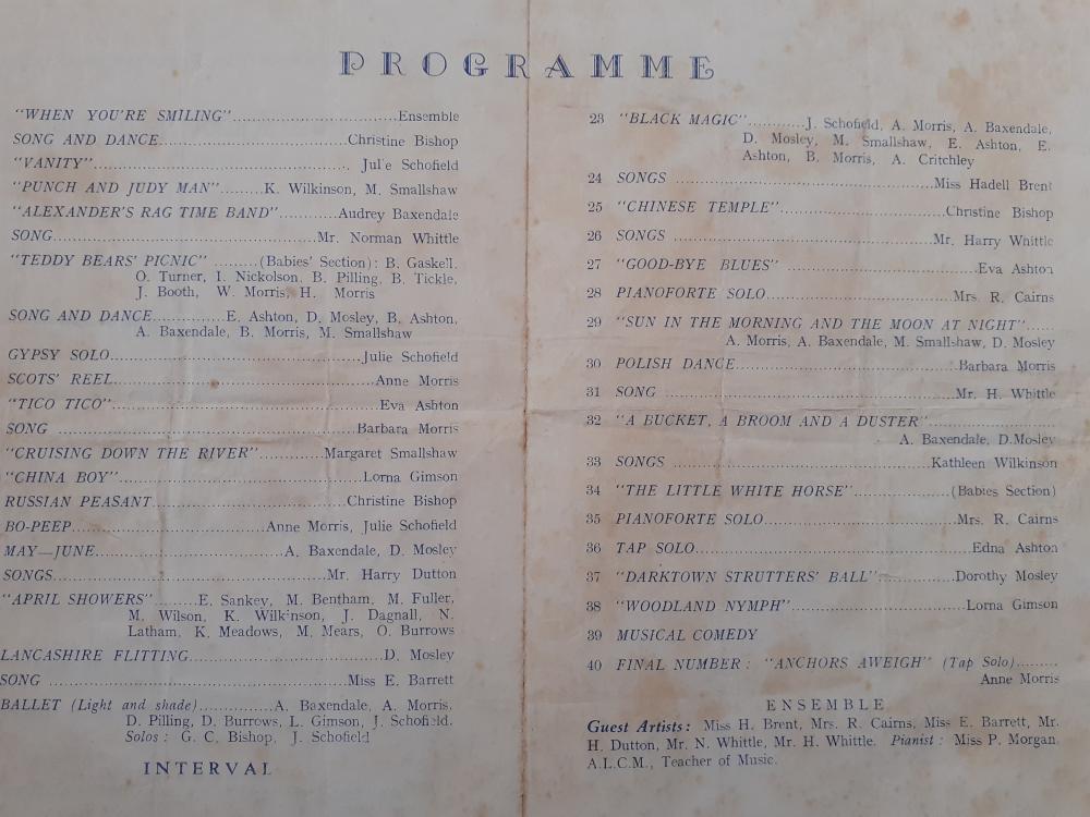 Show programme cast