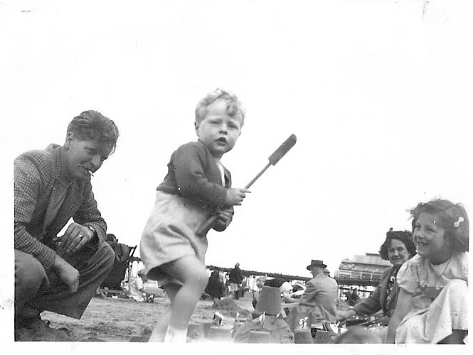 On Holiday Blackpool 1950 Dad Alan Hankin, Me John and Eileen Martin