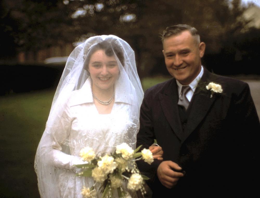 EDNA AND HER DAD    OUR WEDDING 1954