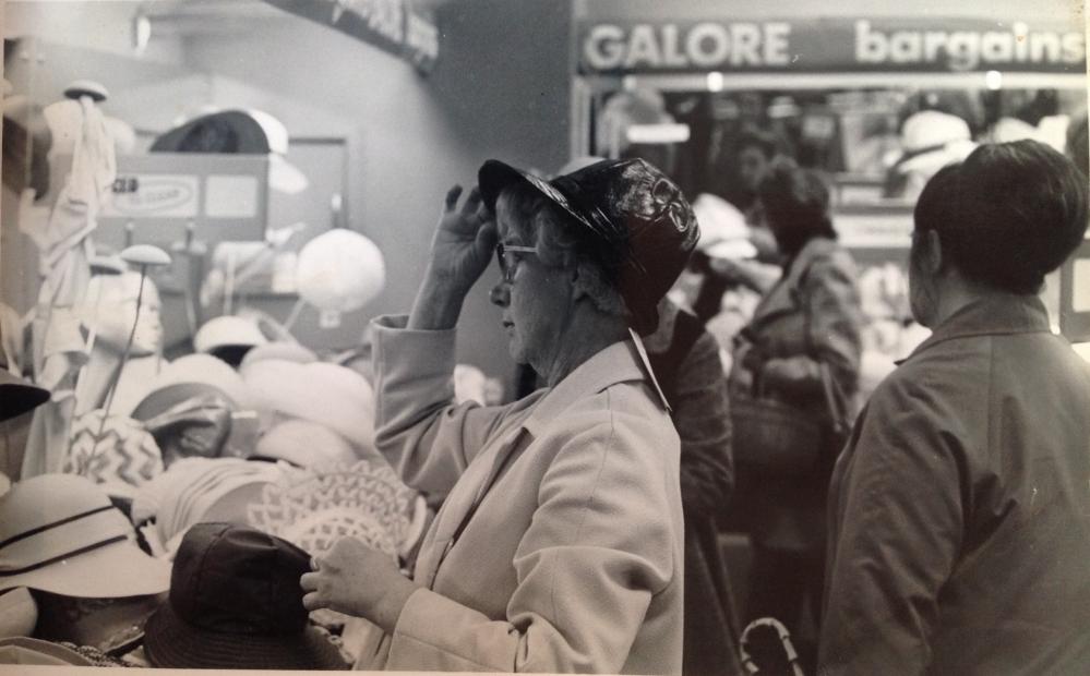 Ethel chooses a hat. Ethel chooses a hat.