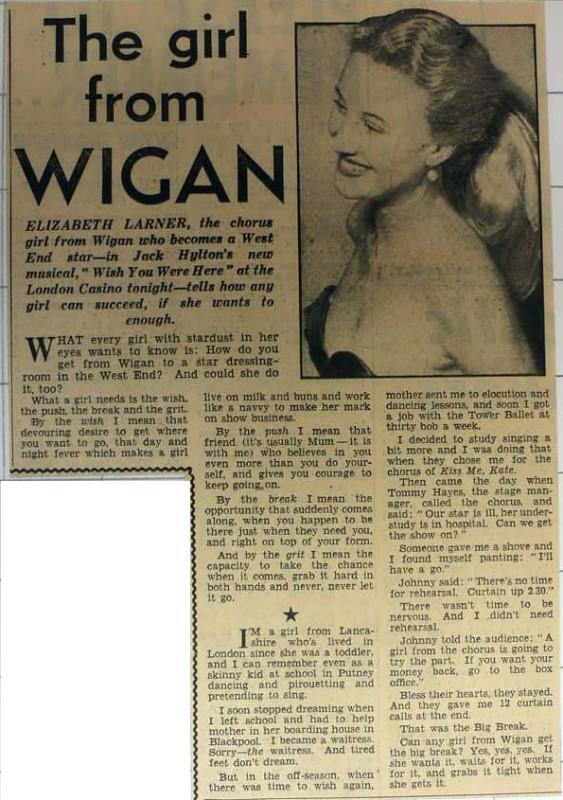 Newspaper cutting 1953