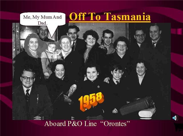 Emigrating to Tasmania in March 1958.
