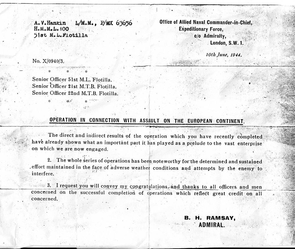 Operation In Connection With Assault On The European Continent 10th June 1944 Operation In Connection With Assault On The European Continent 10th June 1944