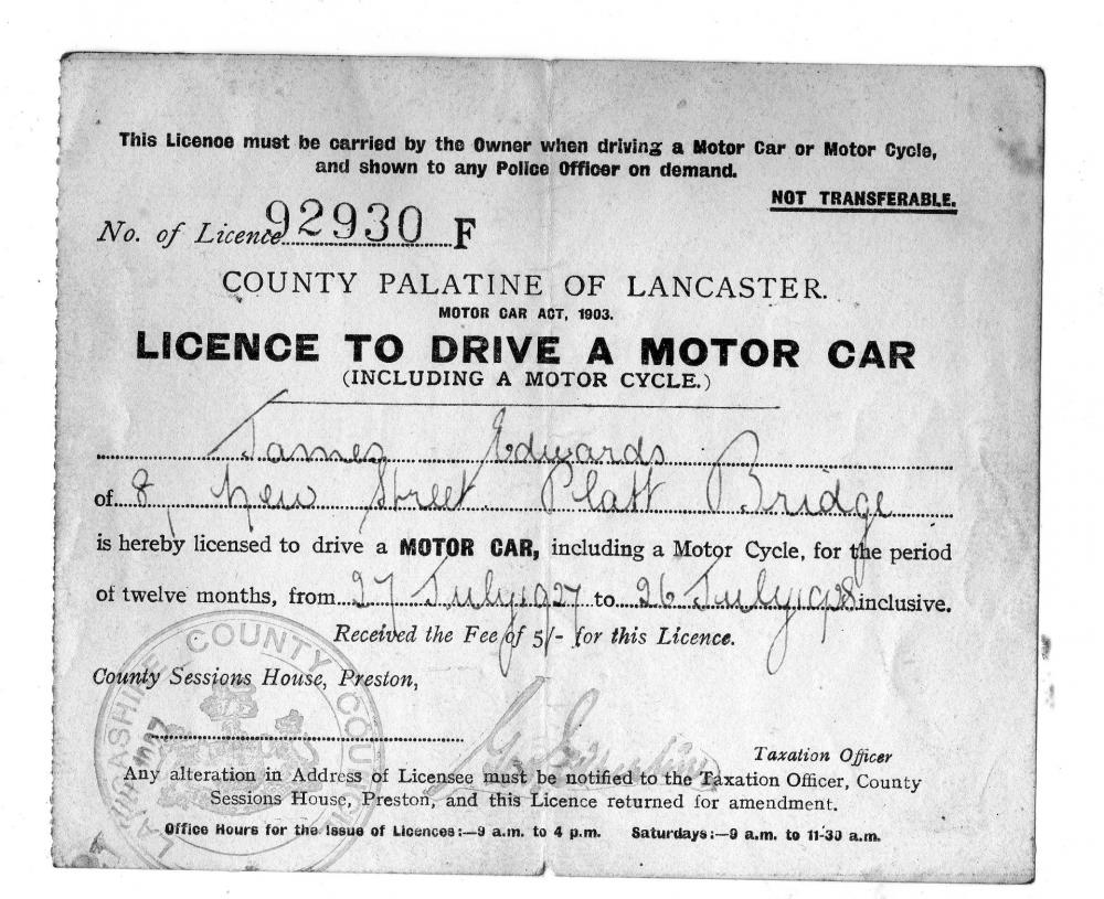 Driving licence1920;'s