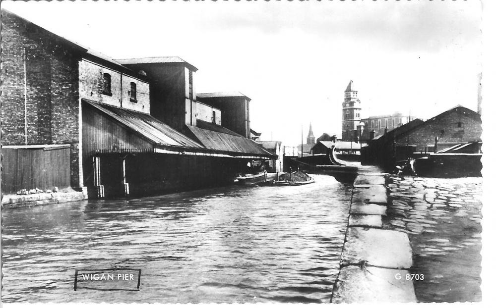 Wigan Pier..dedication to Wigan friends postcard front 1964..