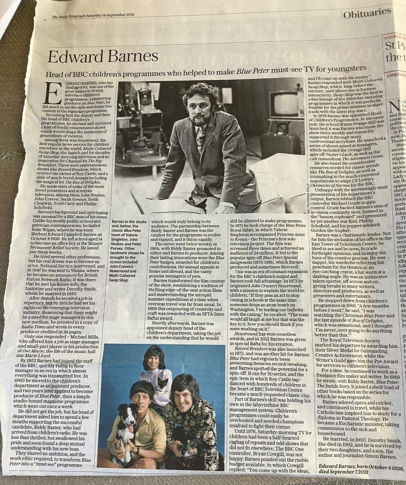 OBITUARY EDWARD BARNES