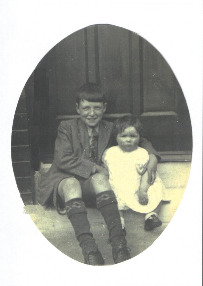 Jack Harris with his sister Jean, as children