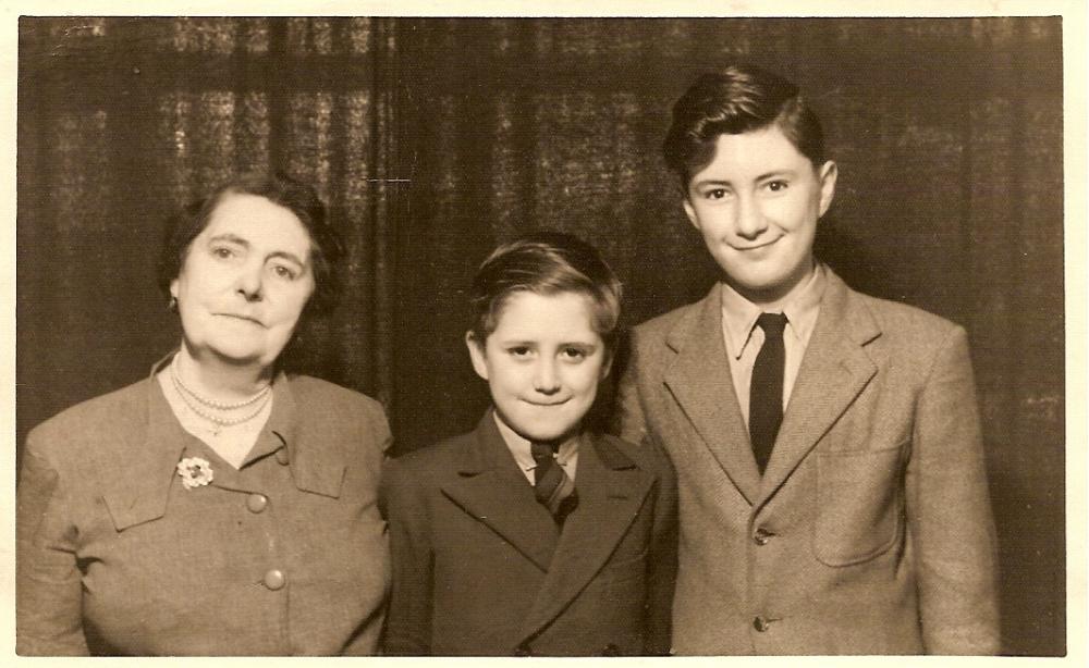Eleanor Hallmark with her grandsons Richard and David Garswood