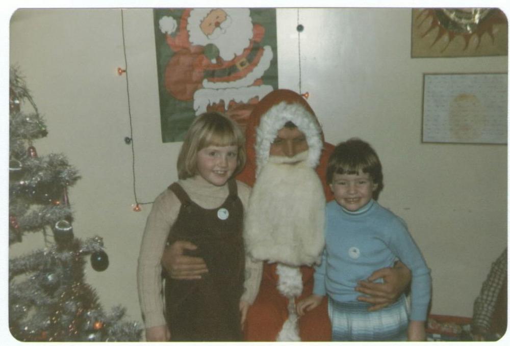 Jayne and Louise with Father Christmas Early 1980s