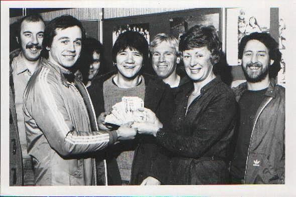 Players presenting a cheque to Hope School, c1980/81. Players presenting a cheque to Hope School, c1980/81.