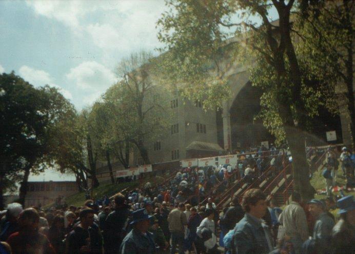 Latics fans head for the turnstiles. Latics fans head for the turnstiles.