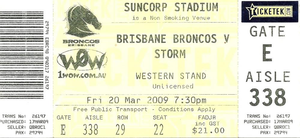 Aussie Rugby Ticket