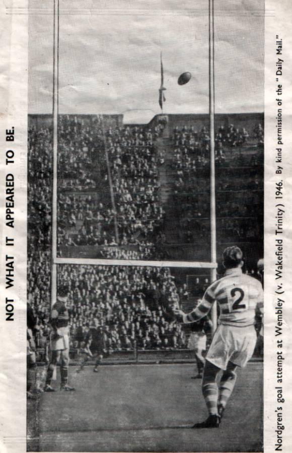 Nordgren's goal attempt at Wembley, 1946.