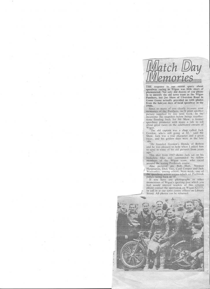 Wigan Speedway Report Wigan Speedway Report