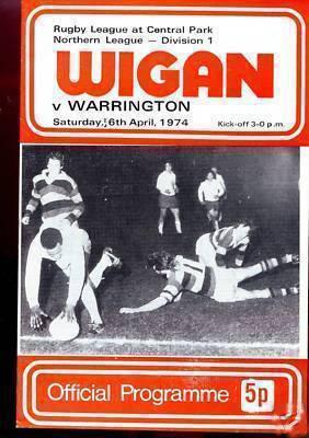 Programme Wigan v Warrington 6th April 1974