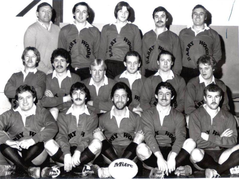 Springfield ARLFC modelling their new kit sponsored by Harry Woods glass 1981. Springfield ARLFC modelling their new kit sponsored by Harry Woods glass 1981.