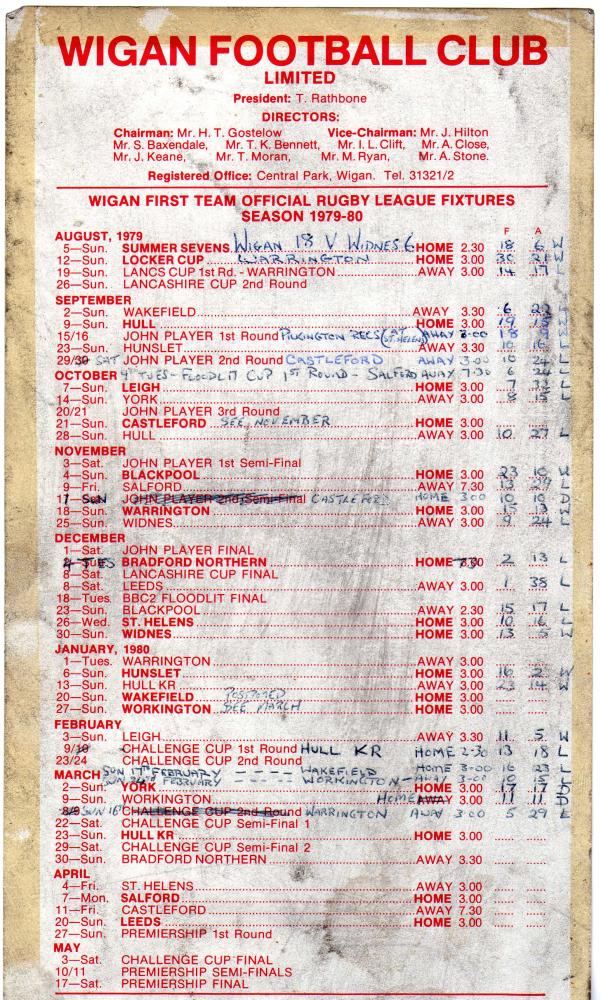 1979/80 fixtures