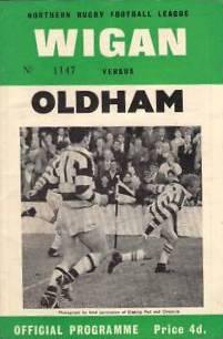 Programme Wigan v Oldham 1965