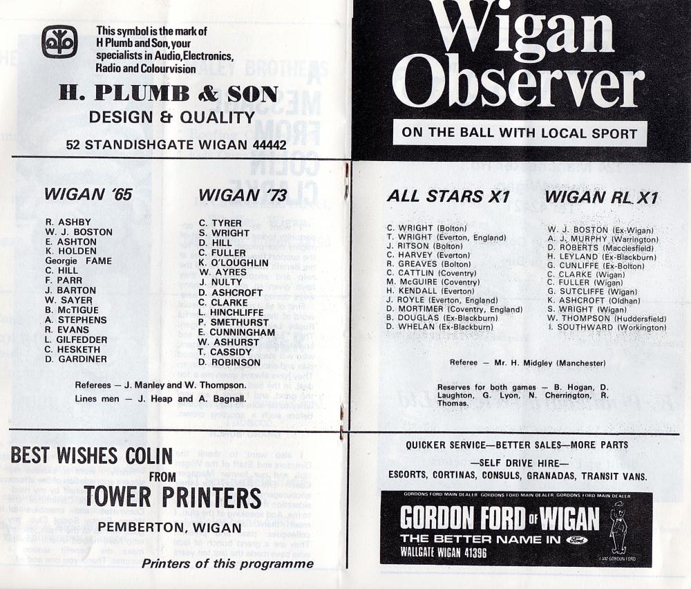 World of Colin Clarke 1973 - Teams