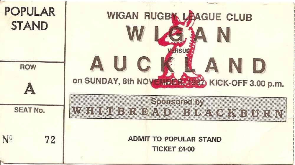 Wigan v Auckland 1987