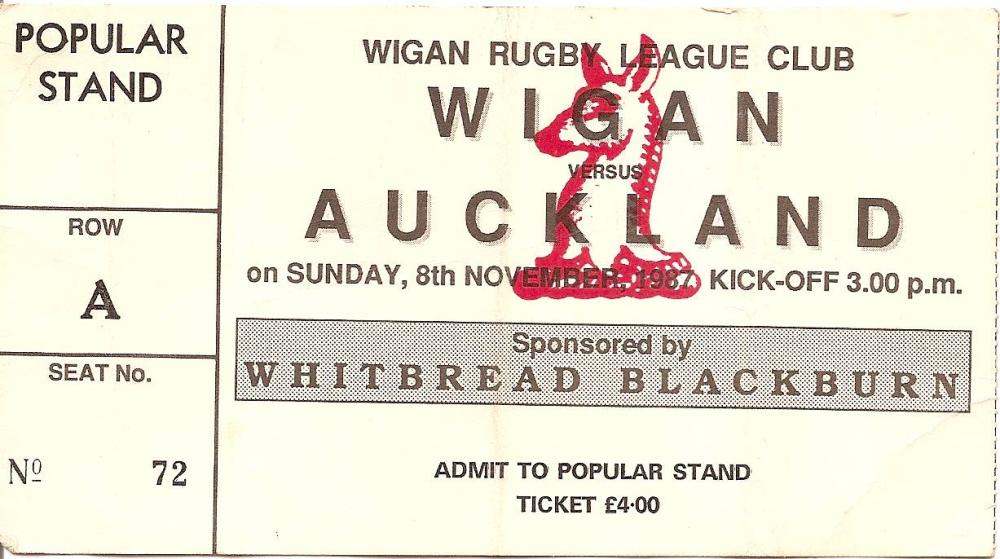 Wigan v Auckland 1987