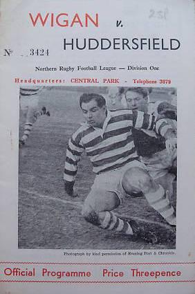 Programme Wigan v Huddersfield 22nd Feb1964