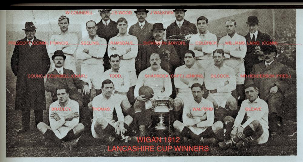 WIGAN LANCS CUP WINNERS 1912