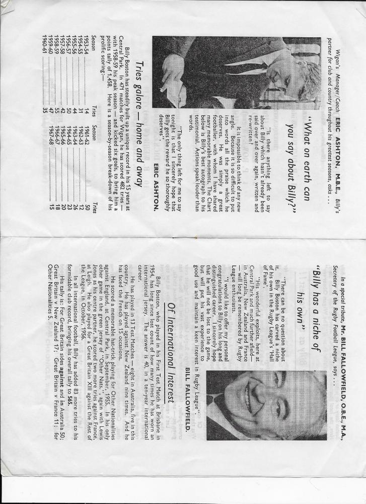 Billy Boston Testimonial Billy Boston Testimonial