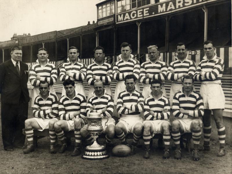 Team with Championship Trophy