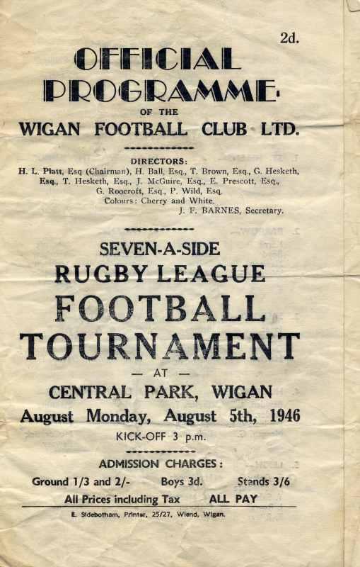 Seven a Side Competition Programme Seven a Side Competition Programme