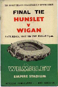 Programme Challenge Cup Final 8th May 1965 Wigan v Hunslet