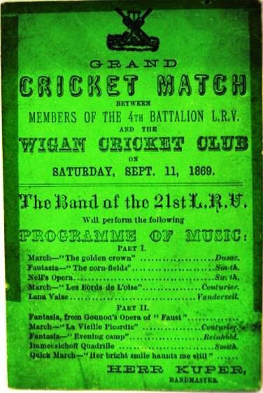 WCC v 4th Battalion LRV in 1869 WCC v 4th Battalion LRV in 1869