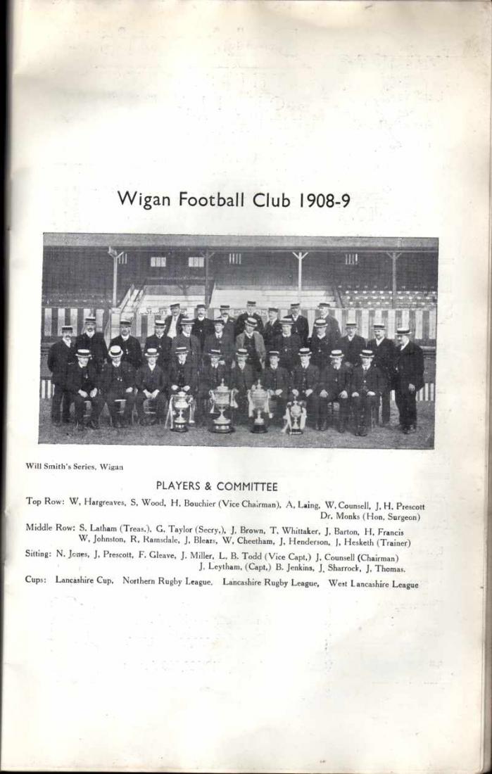 Wigan Football Club, 1908/09. Wigan Football Club, 1908/09.