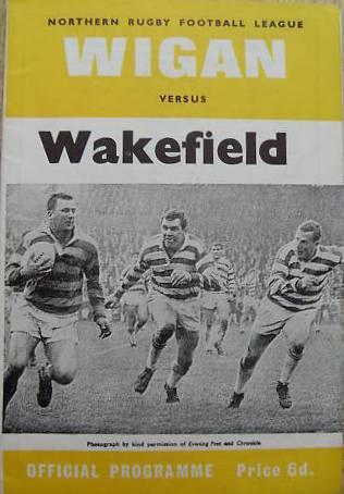 Programme Wigan v Wakefield 1966