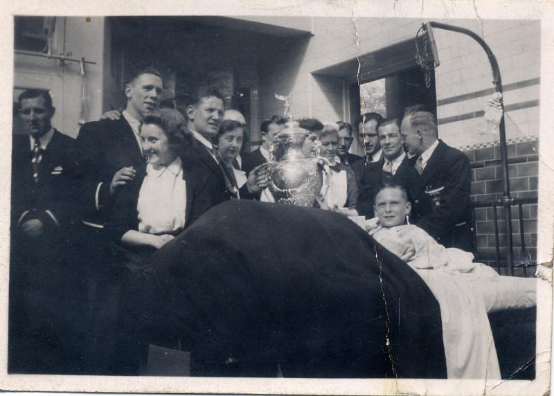 Wigan Players at Wigan Infirmary 1940's Wigan Players at Wigan Infirmary 1940's